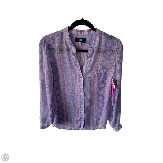 Blouse Long Sleeve By Kut In Purple, Size: S