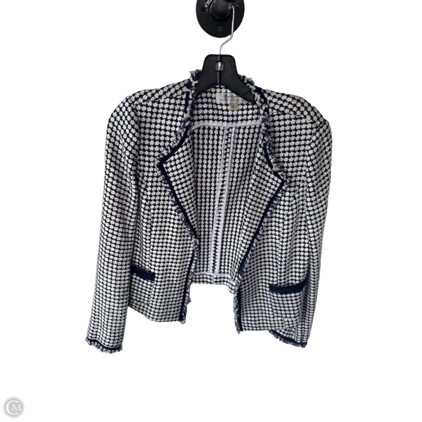Blazer By Tahari By Arthur Levine In Blue & White, Size: S