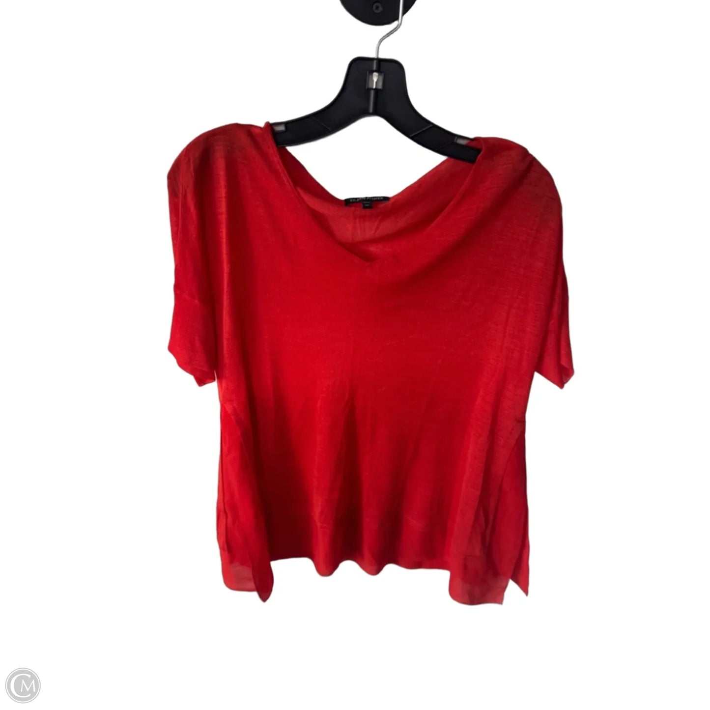 Blouse Short Sleeve By Eileen Fisher In Orange, Size: Xs