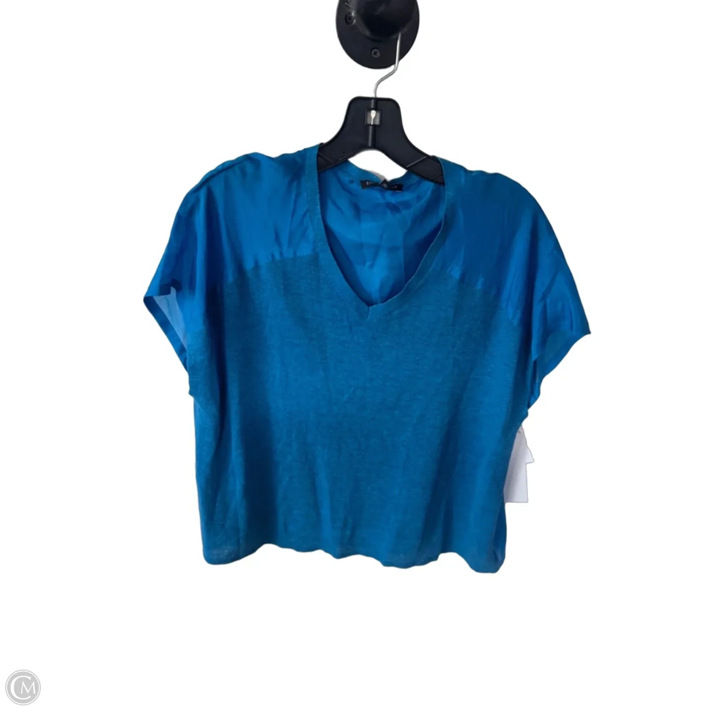 Blouse Short Sleeve By Eileen Fisher In Blue, Size: S