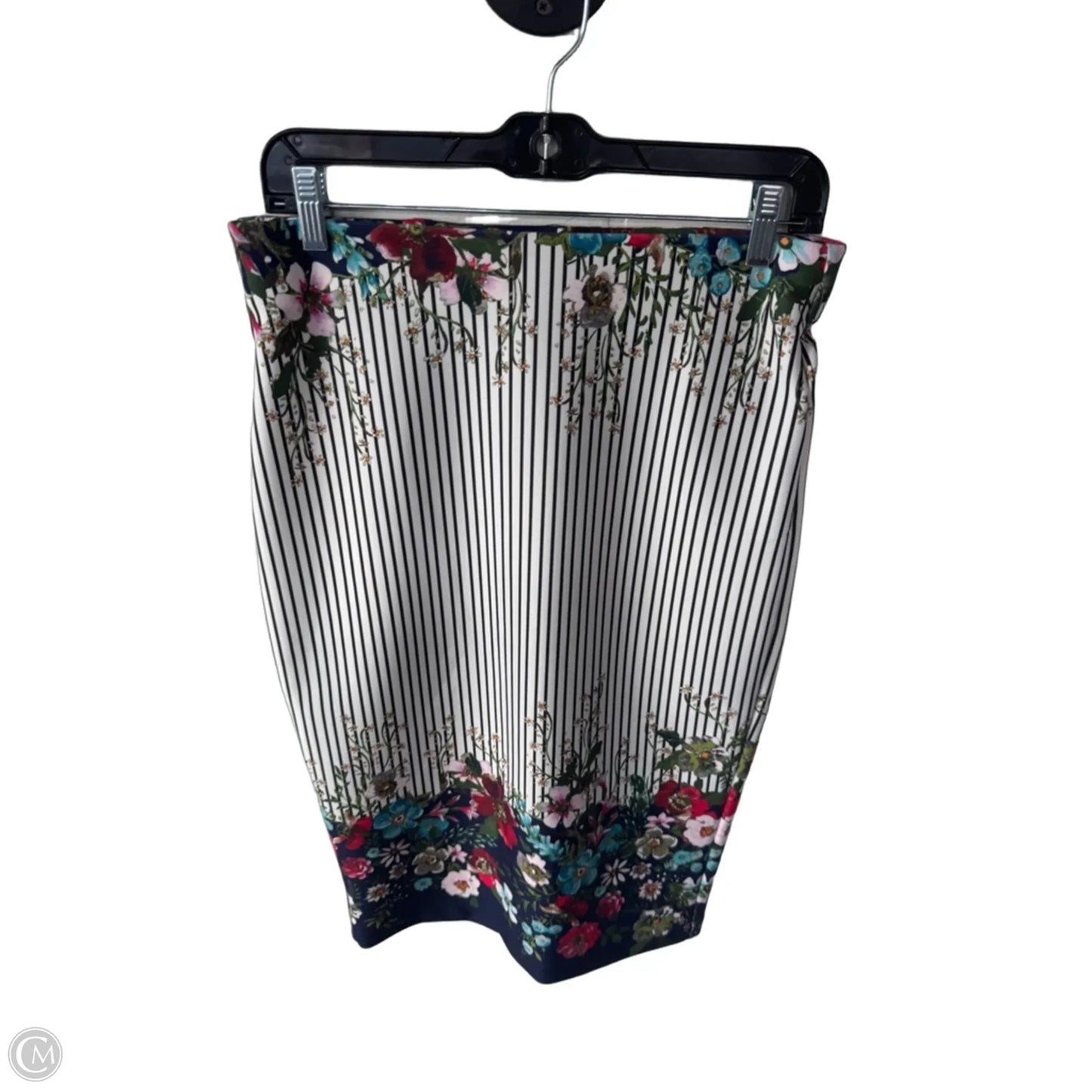 Skirt Midi By Eci In Blue & White, Size: M