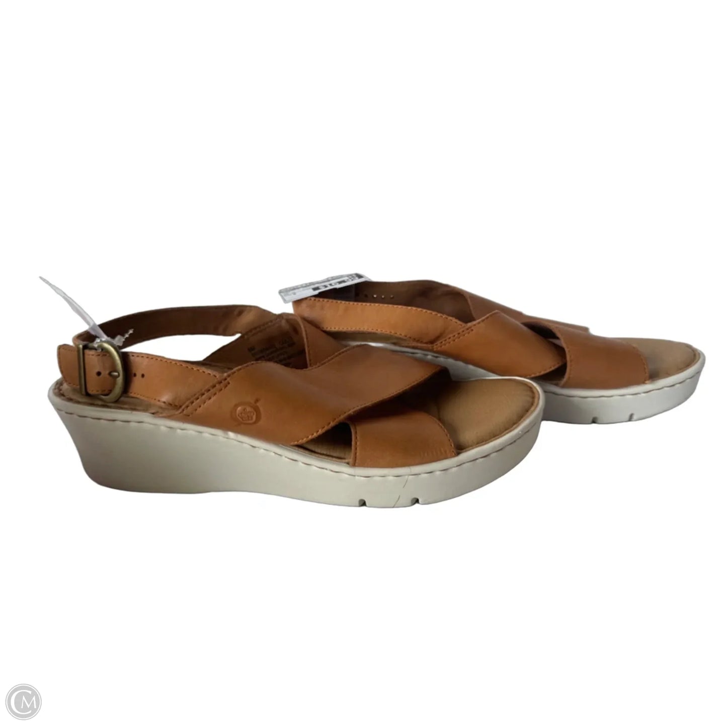 Sandals Heels Wedge By Boc In Tan, Size: 9