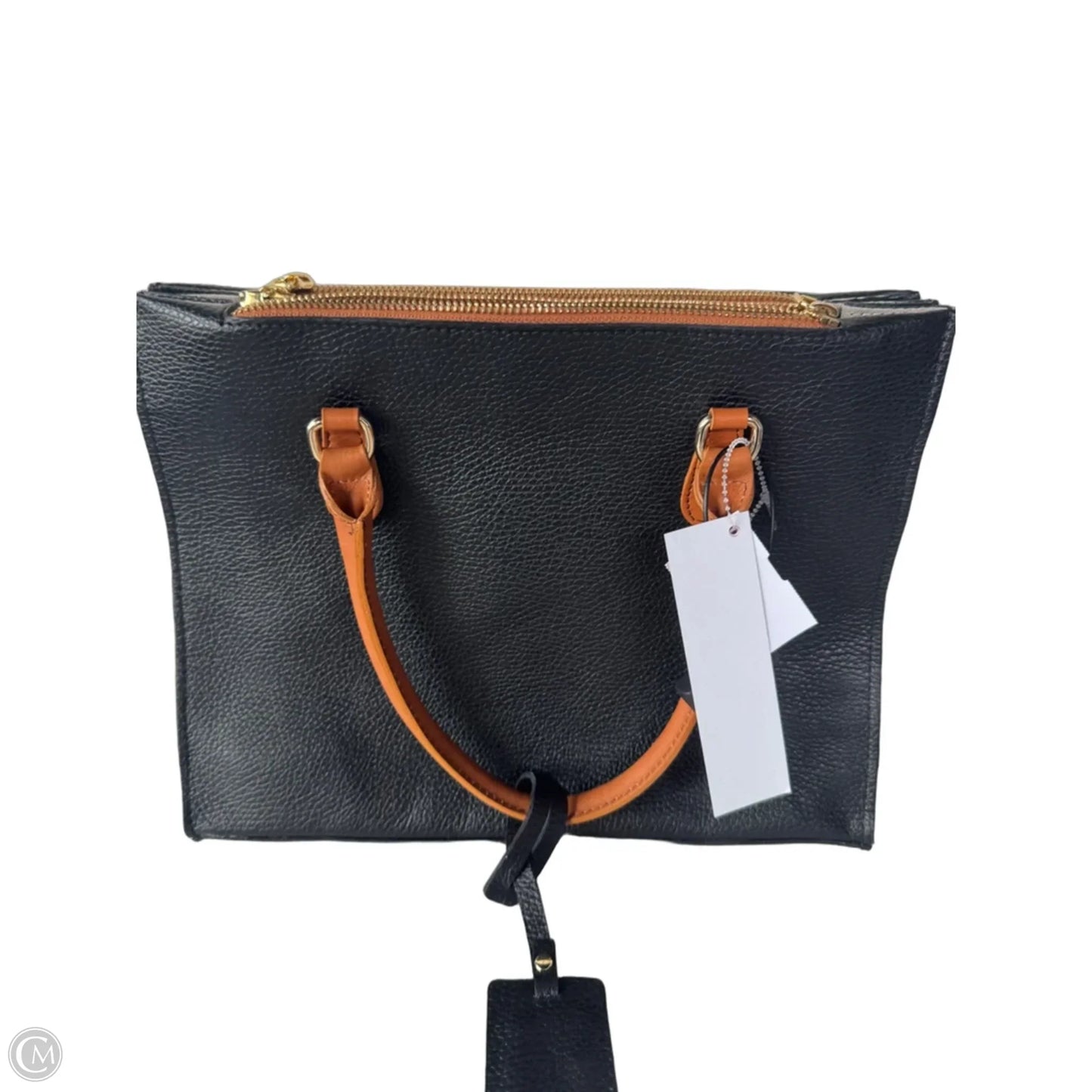 Tote Leather By Valentina, Size: Medium