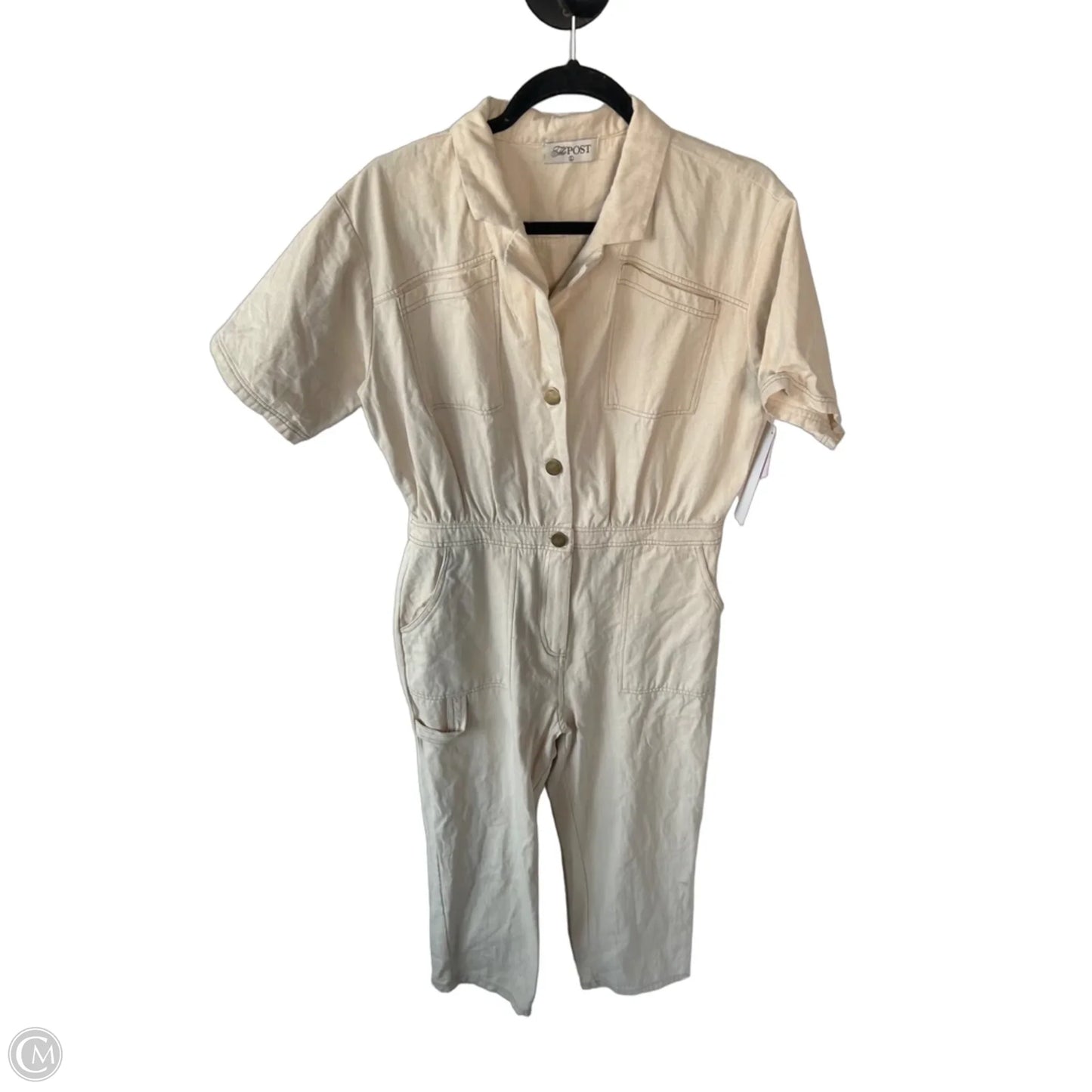 Jumpsuit By Clothes Mentor In Cream Denim, Size: L