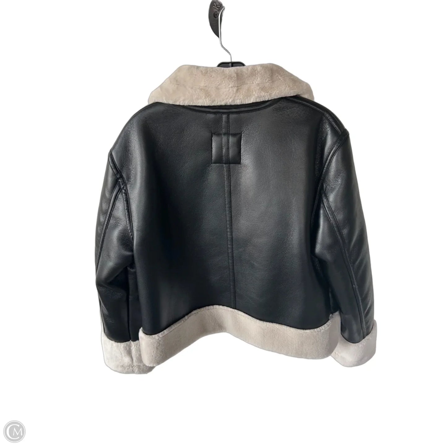 Jacket Faux Fur & Sherpa By Bagatelle In Black & Cream, Size: M
