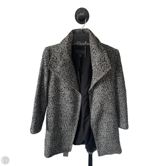 Coat Wool By Ann Taylor In Black & Cream, Size: M