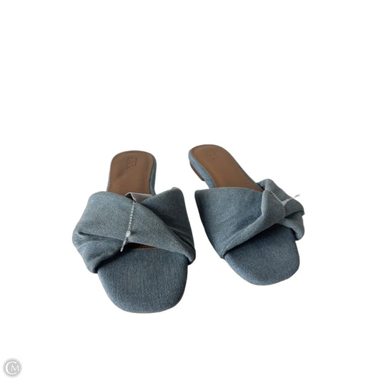 Sandals Flats By Nordstrom In Blue Denim, Size: 9