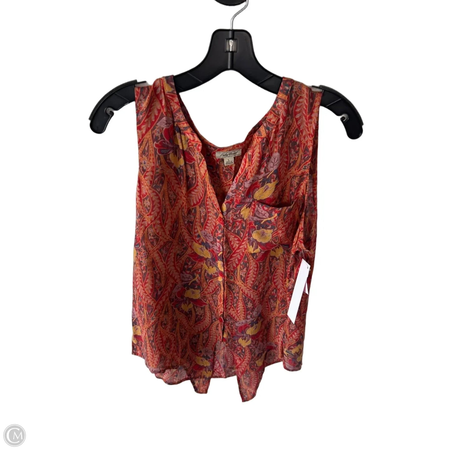 Blouse Sleeveless By Lucky Brand In Red, Size: L