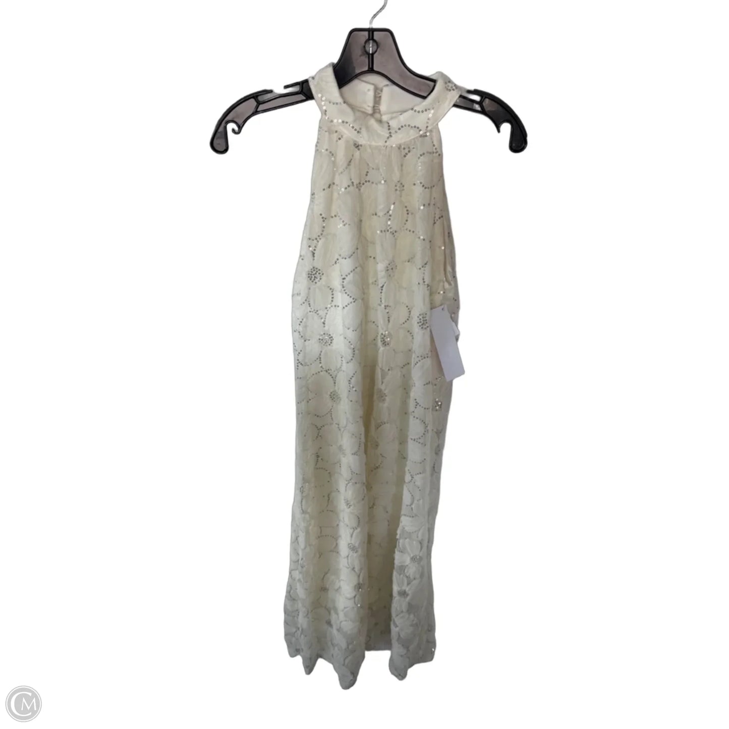 Dress Party Long By Dazy In Cream & Silver, Size: S