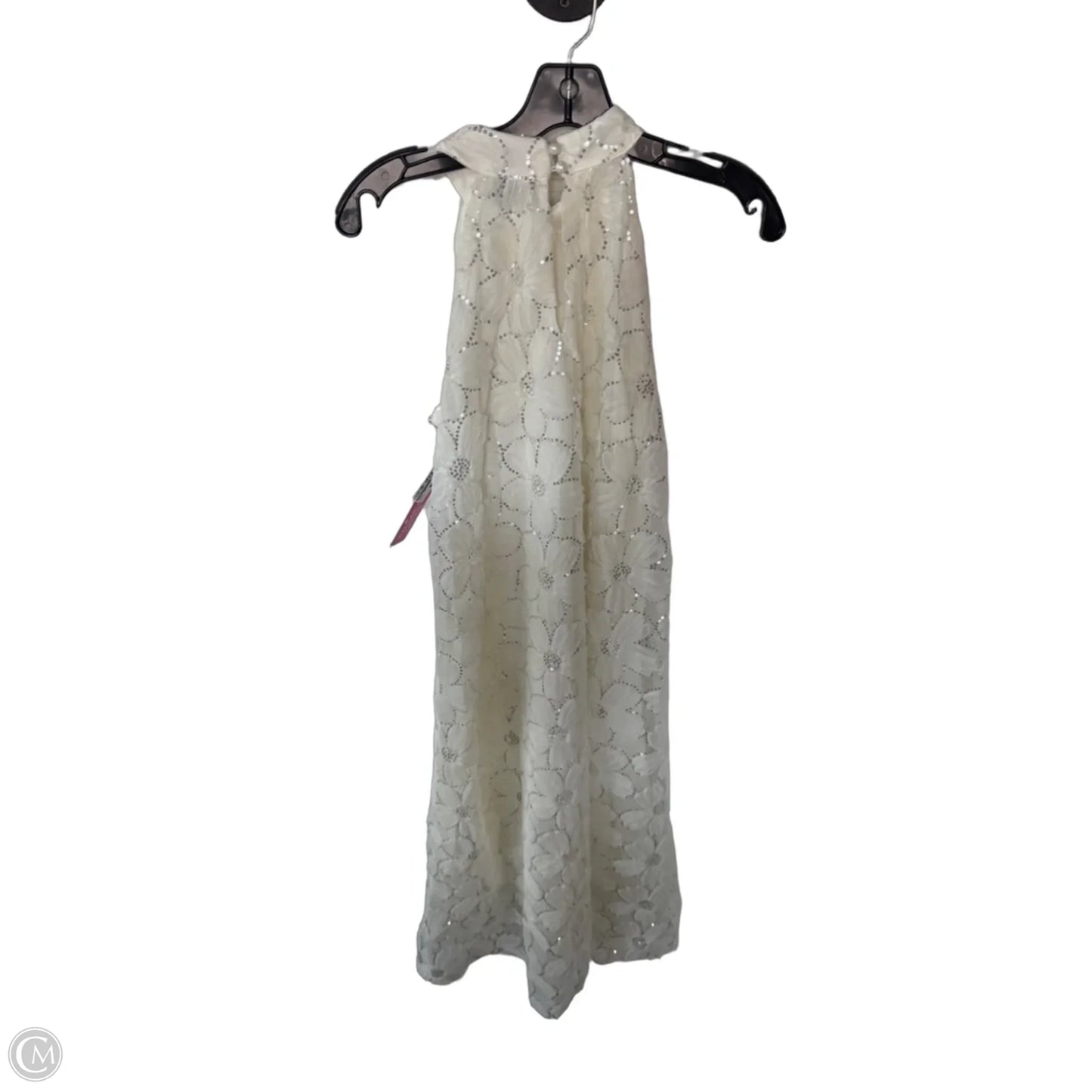 Dress Party Long By Dazy In Cream & Silver, Size: S