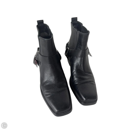 Boots Ankle Heels By Sam Edelman In Black & Silver, Size: 9