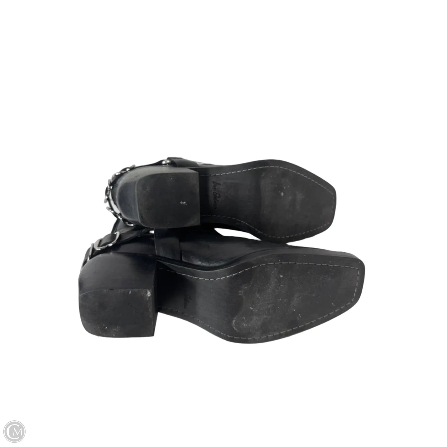 Boots Ankle Heels By Sam Edelman In Black & Silver, Size: 9