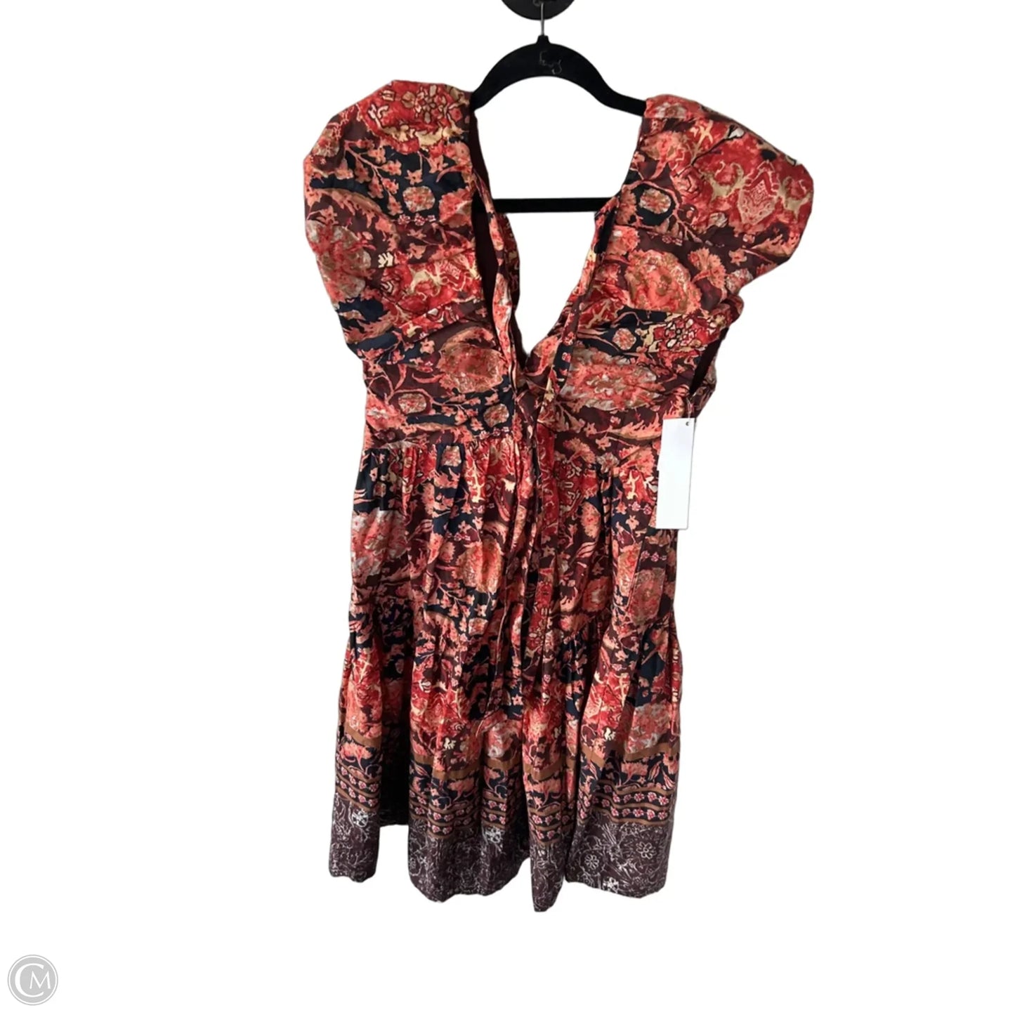 Dress Casual Midi By Anthropologie In Brown & Orange, Size: M