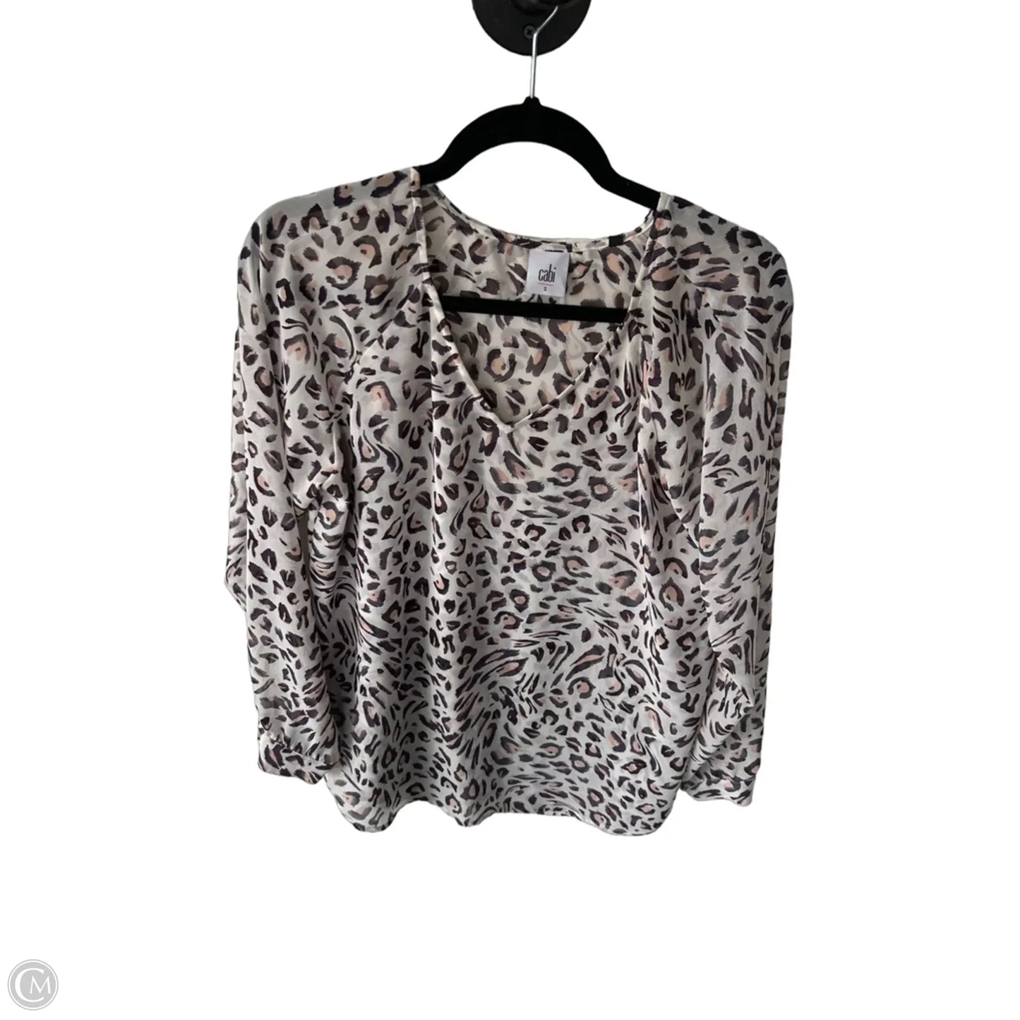 Blouse Long Sleeve By Cabi In Grey & Pink, Size: S