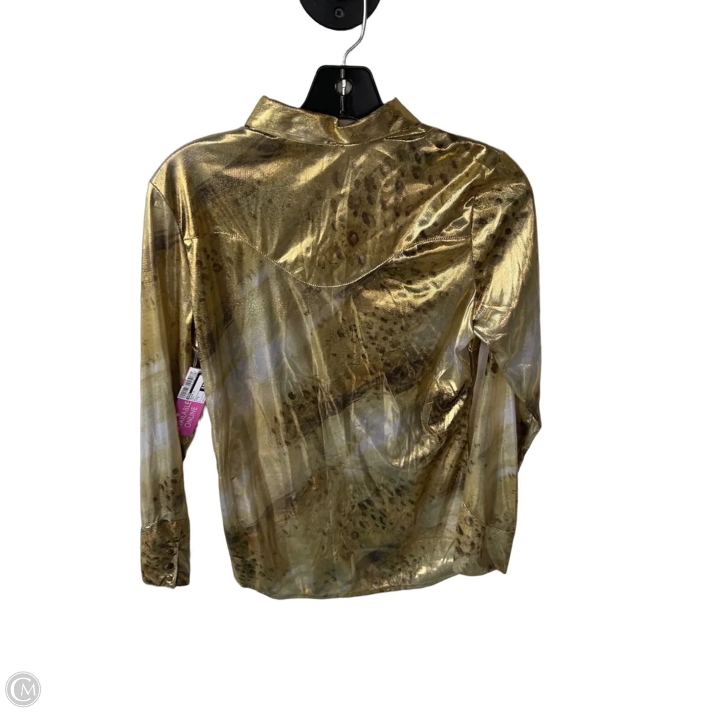 Blouse Long Sleeve By Roper In Gold, Size: M