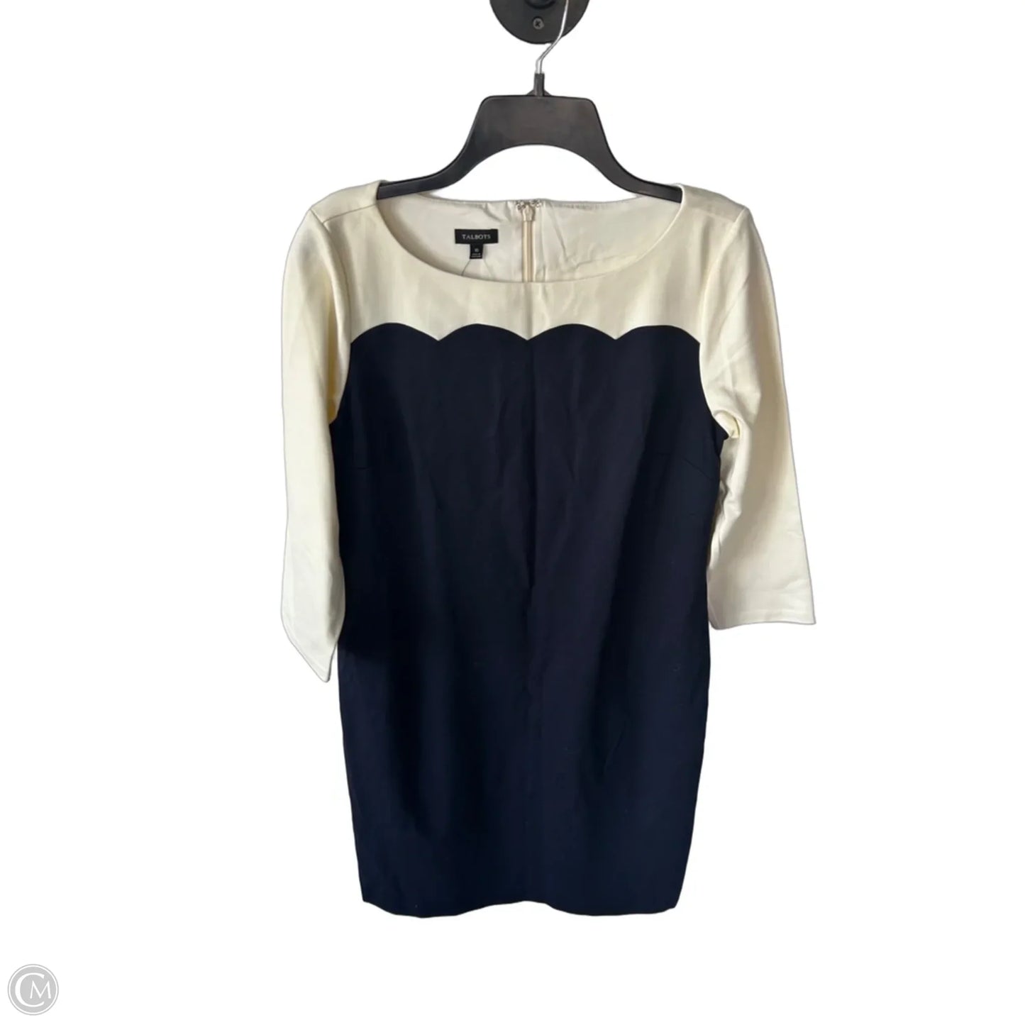 Dress Work By Talbots In Blue & Cream, Size: M