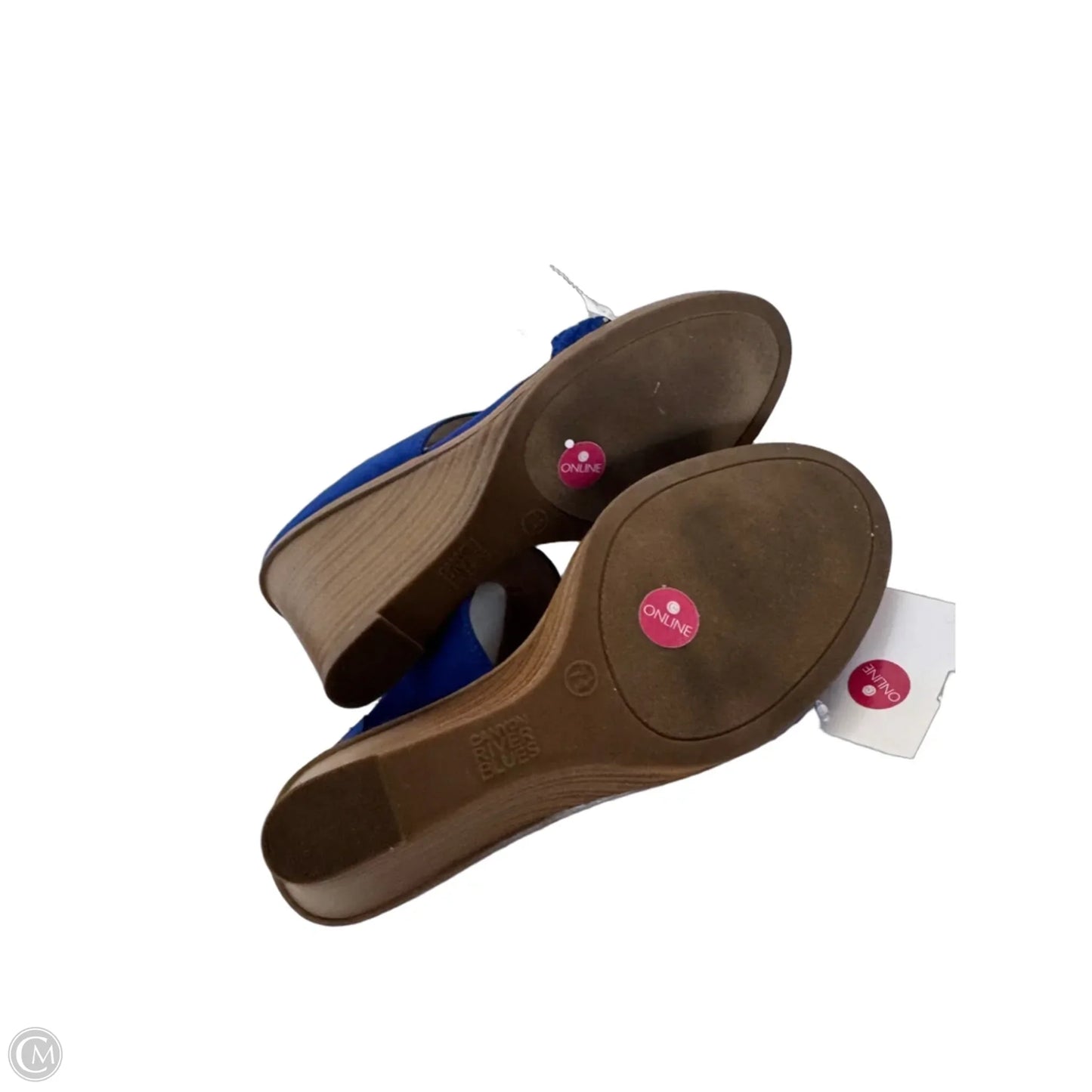 Sandals Heels Wedge By Canyon River Blues In Blue, Size: 7.5