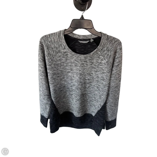 Athletic Sweatshirt Crewneck By Athleta In Black & White, Size: M