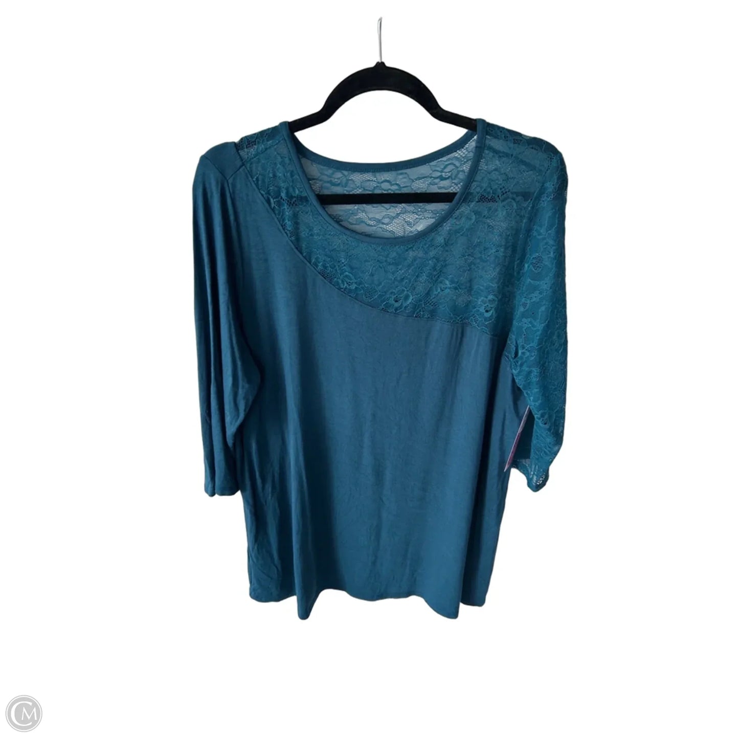 Top 3/4 Sleeve By Torrid In Teal, Size: 2x