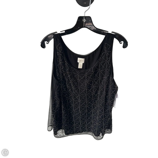 Blouse Sleeveless By Chicos In Black & Silver, Size: L