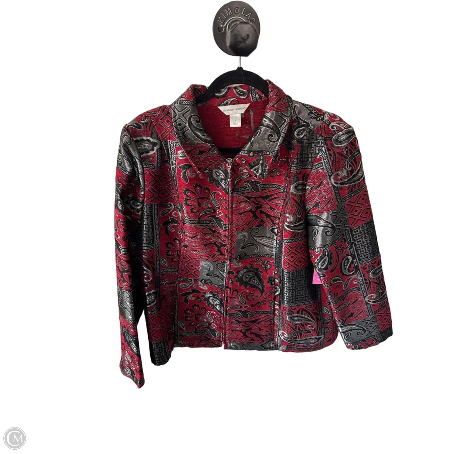Jacket Other By Christopher And Banks In Red & Silver, Size: L