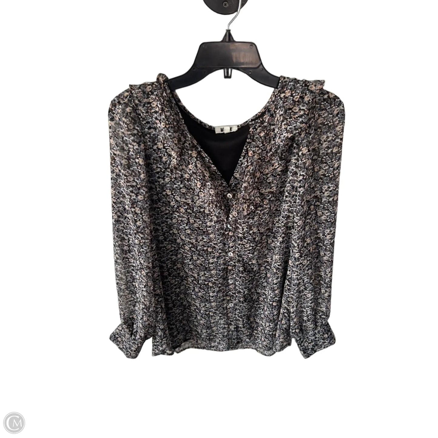 Blouse 3/4 Sleeve By Clothes Mentor In Grey & Tan, Size: Xl