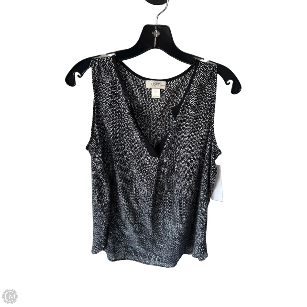 Blouse Sleeveless By Loft In Black & White, Size: Lp