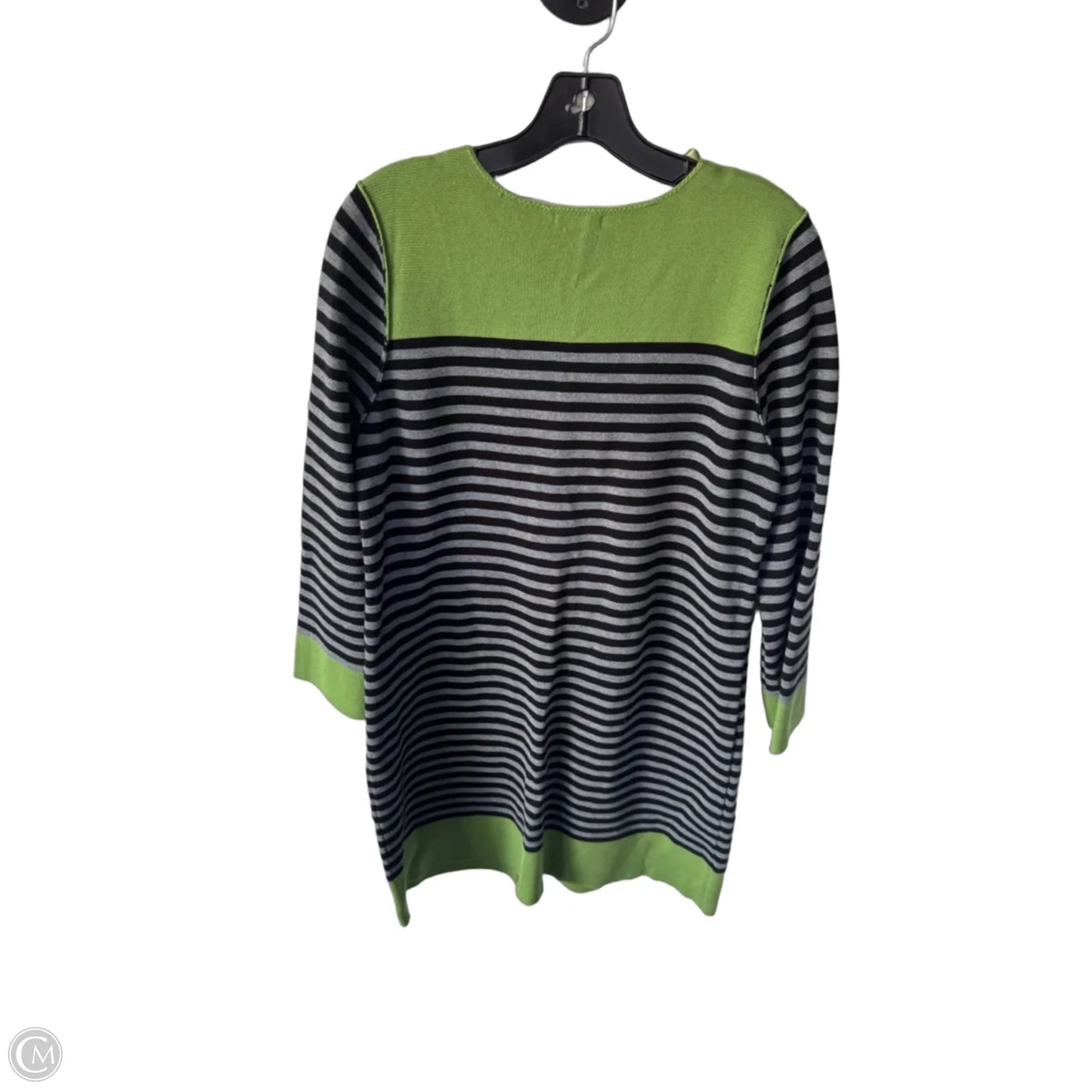 Dress Sweater By Eliza J In Green & Grey, Size: L