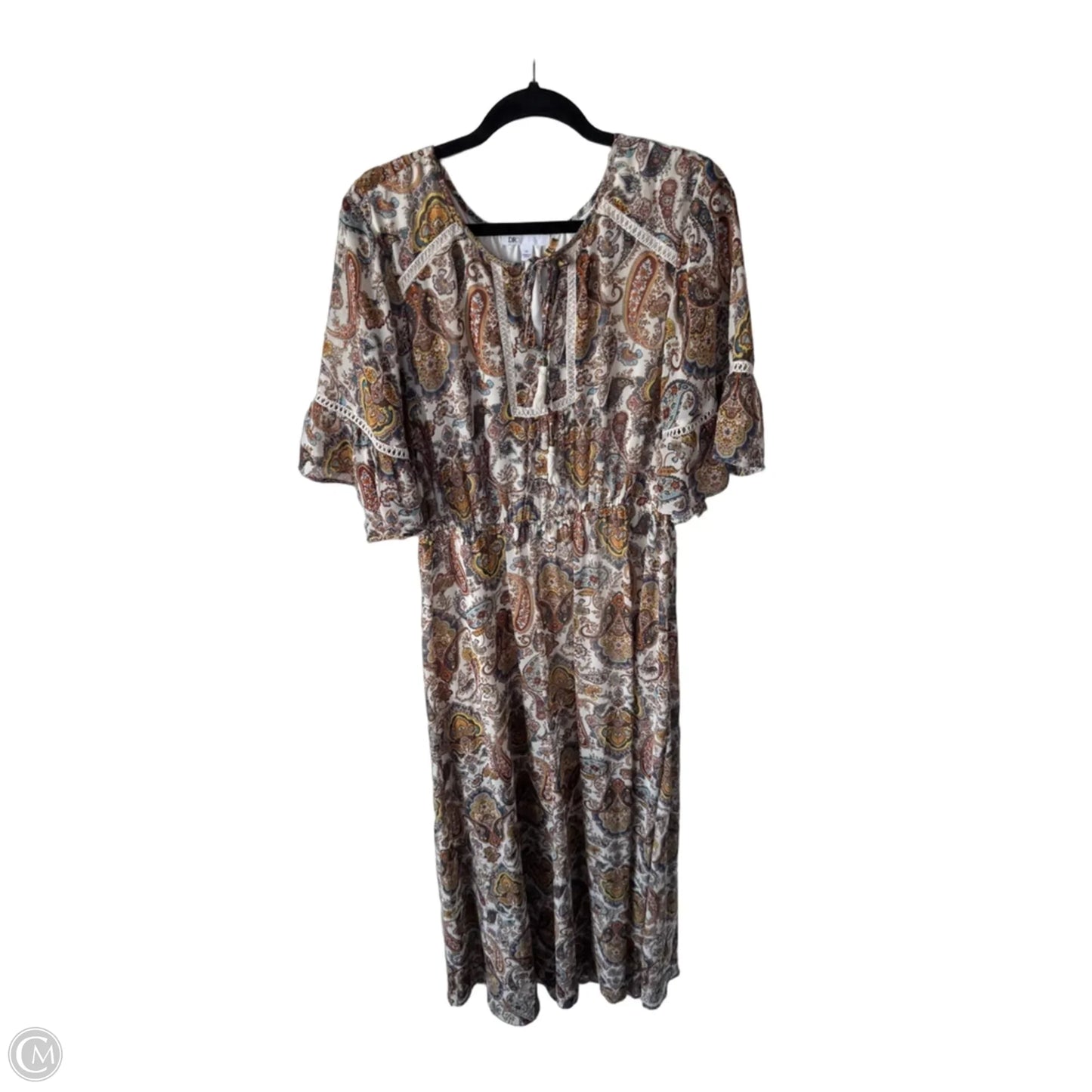 Dress Casual Maxi By Dr2 In Cream & Orange, Size: Xl