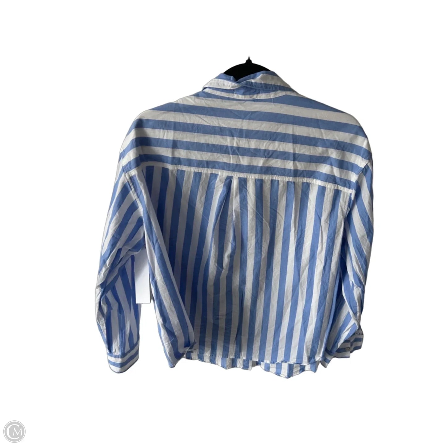 Blouse Long Sleeve By Maurices In Blue & White, Size: L