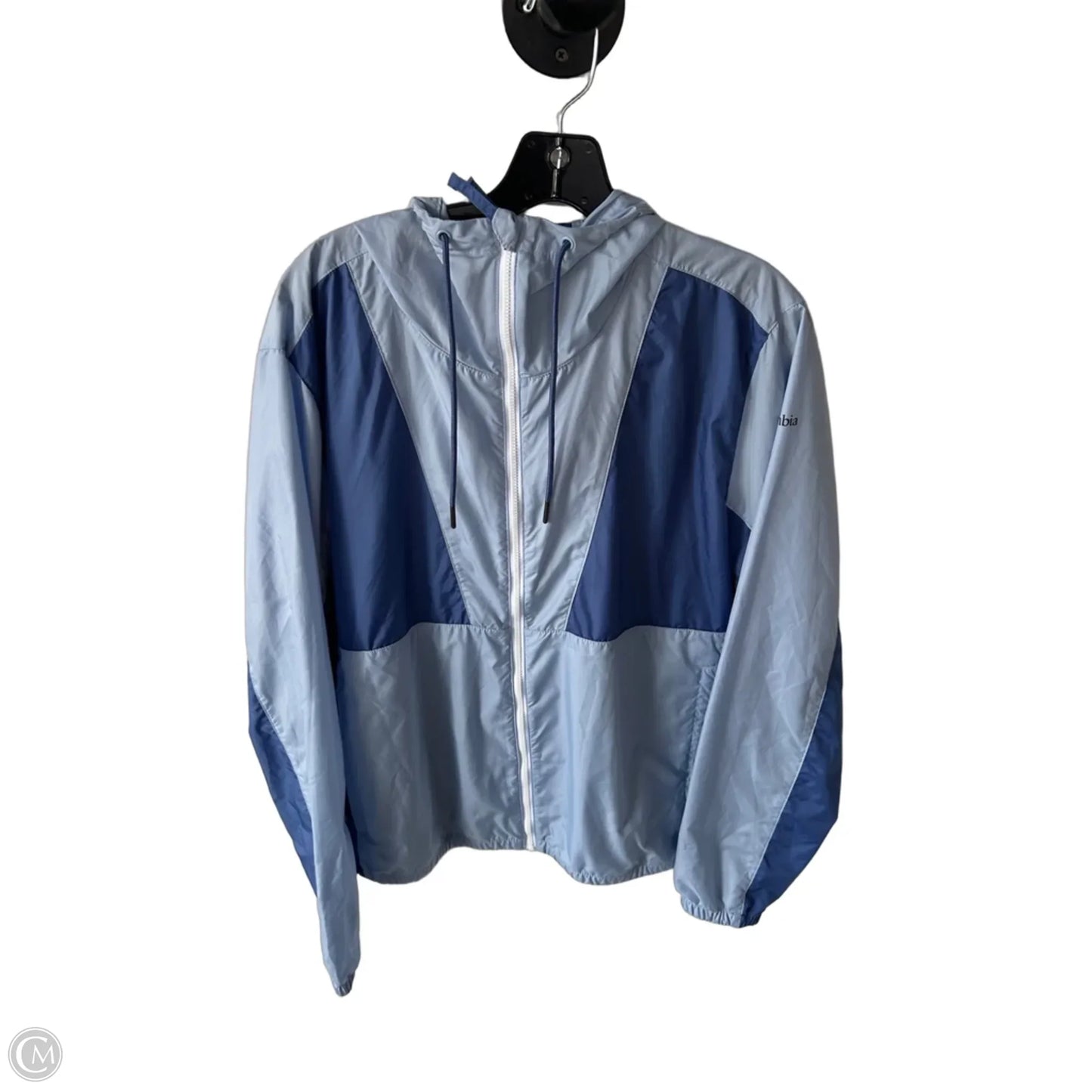 Jacket Windbreaker By Columbia In Blue, Size: L