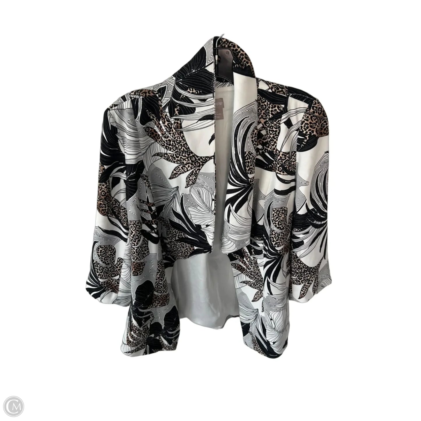 Blazer By Chicos In Black & White, Size: S