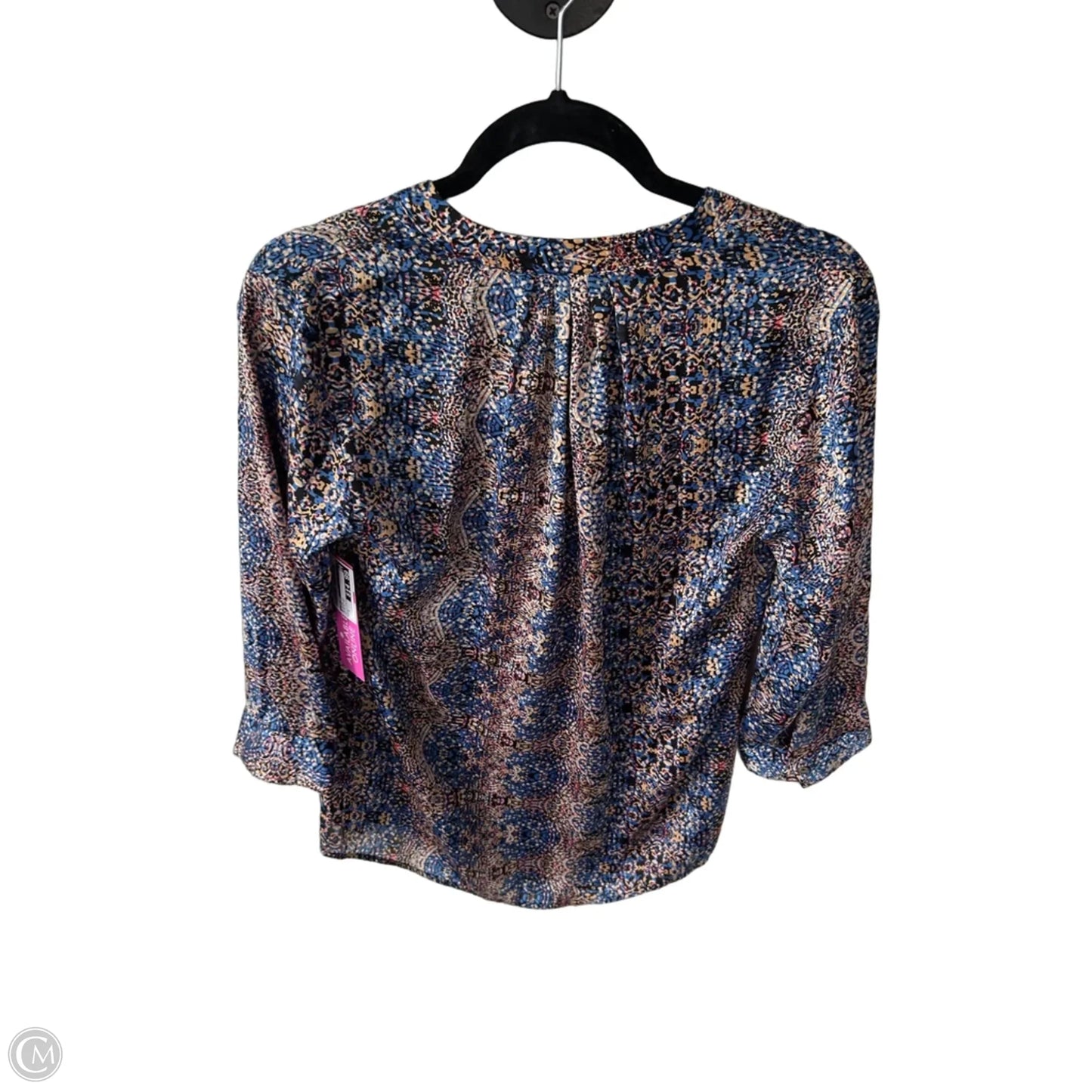 Blouse Long Sleeve By Limited In Blue & Tan, Size: S