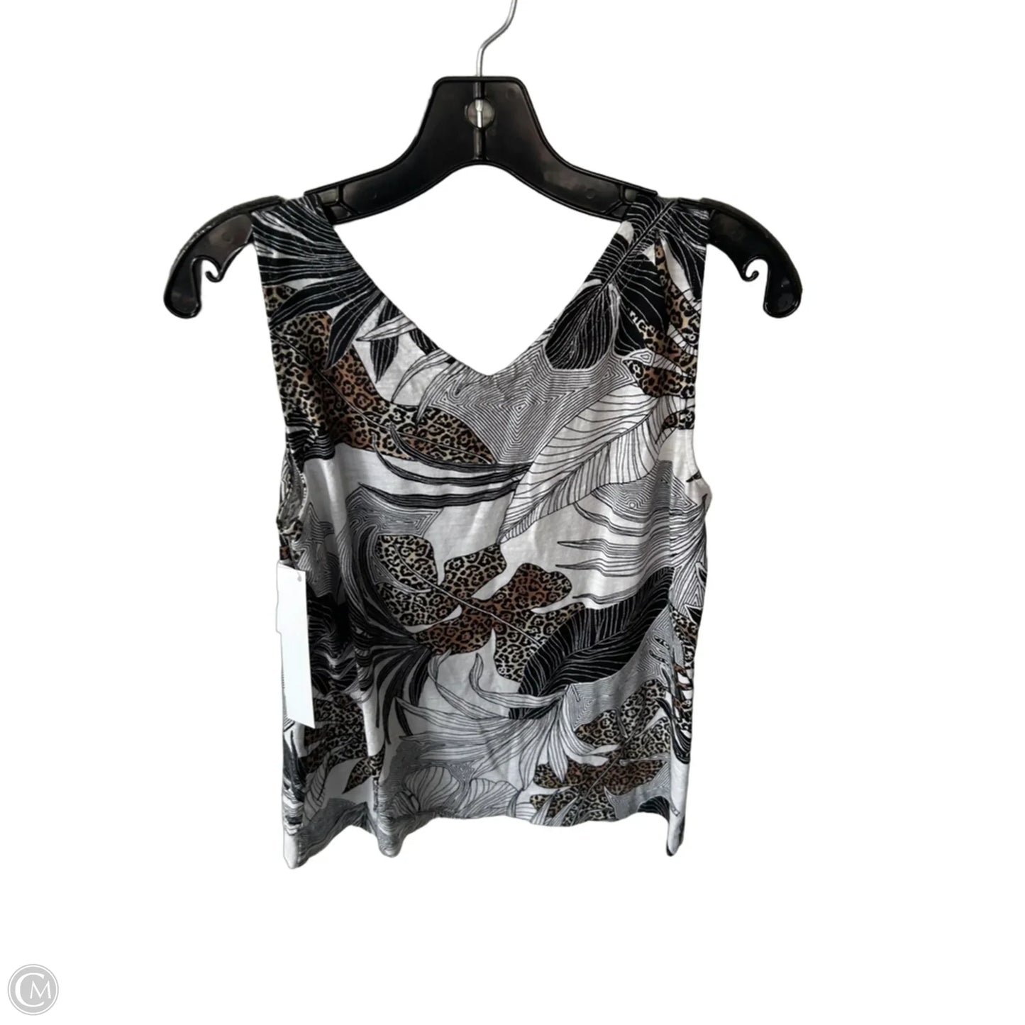 Top Sleeveless By Chicos In Black & White, Size: S