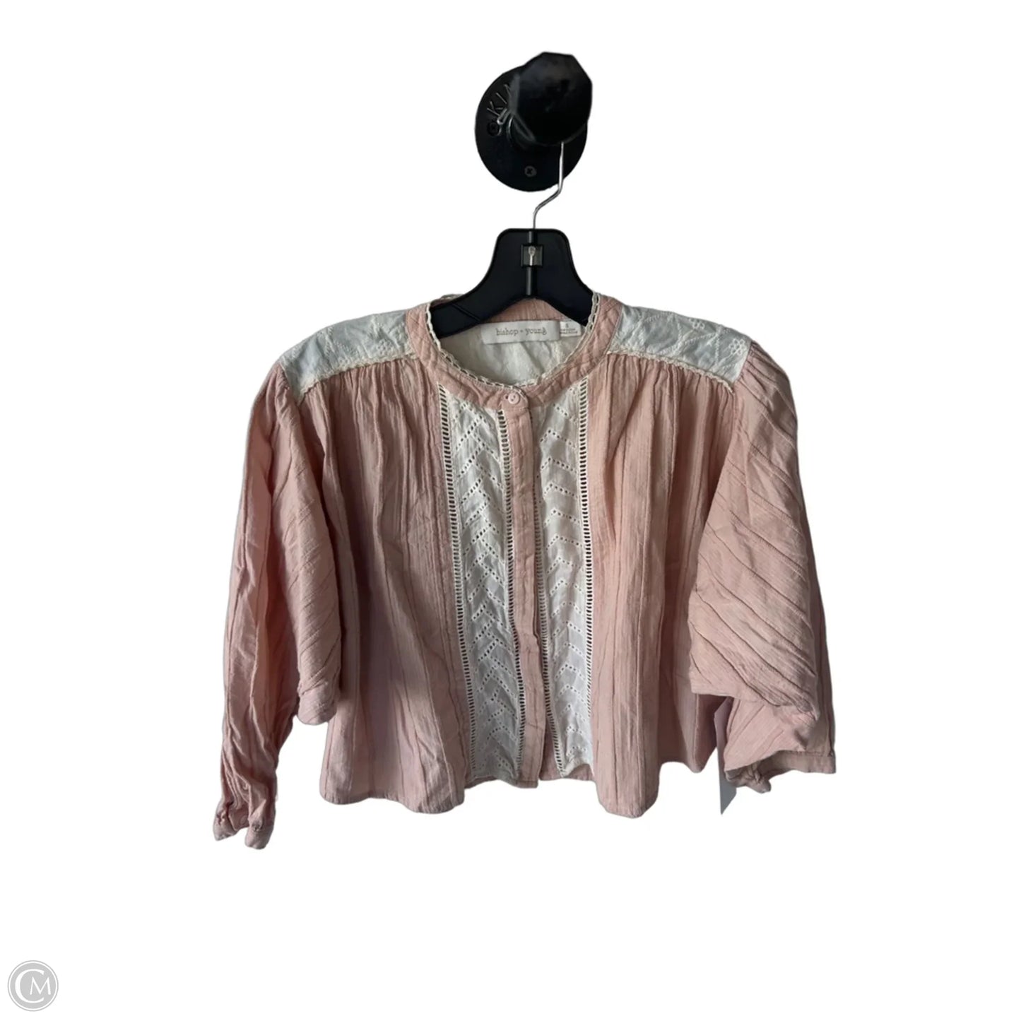 Blouse 3/4 Sleeve By Bishop + Young In Cream & Pink, Size: S