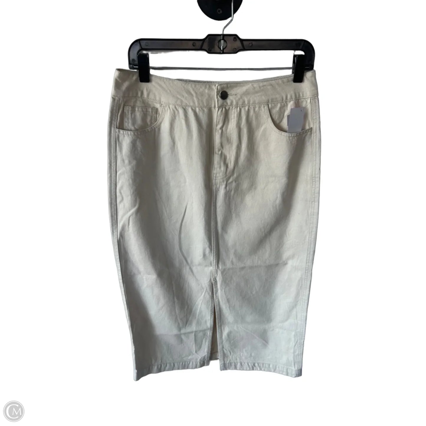 Skirt Midi By Velvet Heart In Cream Denim, Size: M