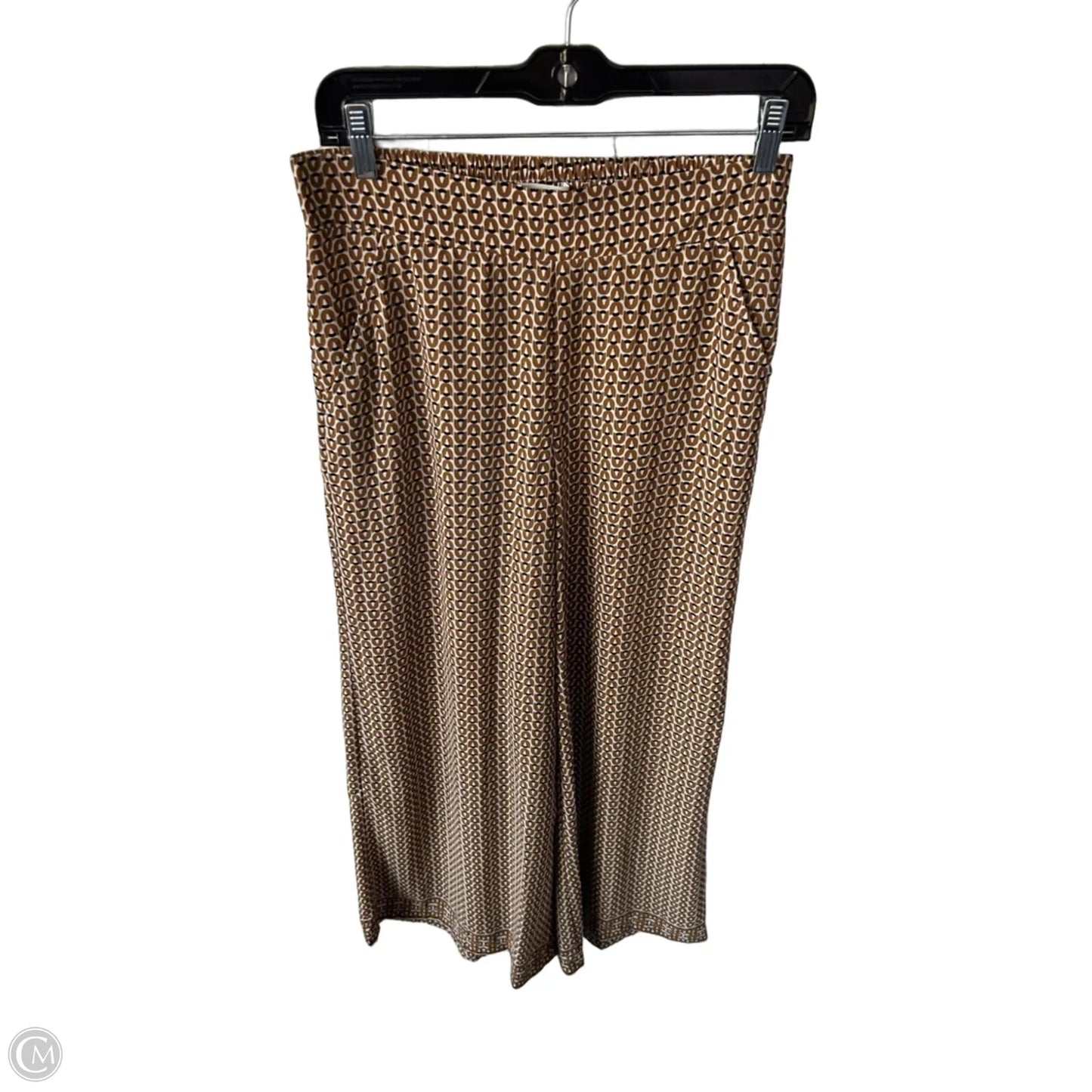 Pants Wide Leg By Max Studio In Brown & Cream, Size: S