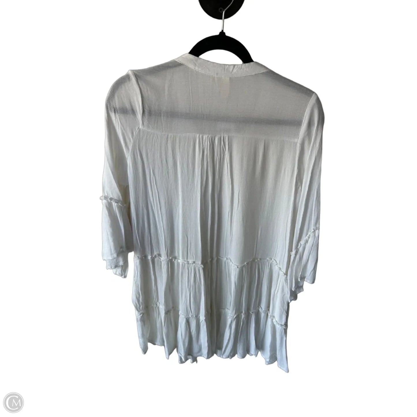Tunic 3/4 Sleeve By Elan In White, Size: S