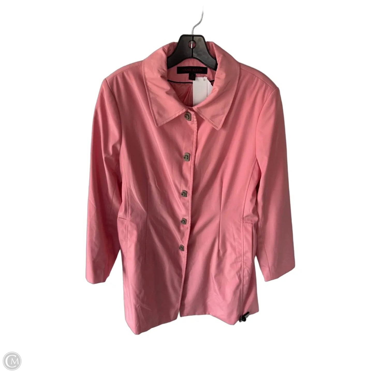 Coat Trench Coat By Anne Klein In Pink, Size: M