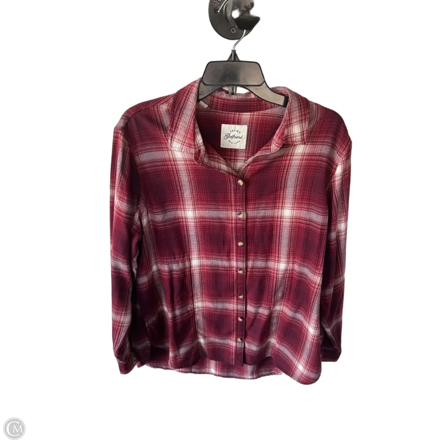 Top Long Sleeve By Jachs Girlfirend In Red & White, Size: L