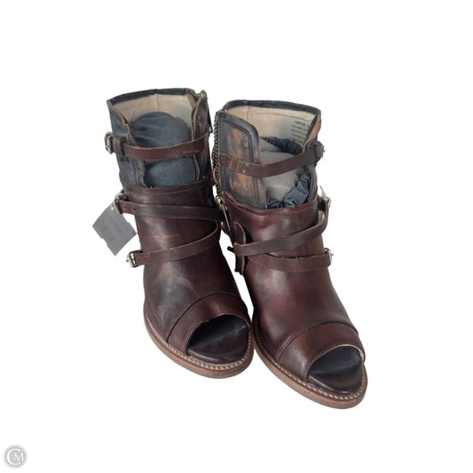 Boots Ankle Heels By Freebird In Brown, Size: 12