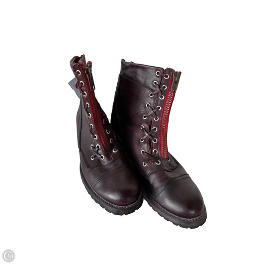 Boots Mid-calf Flats By Freebird In Maroon, Size: 12