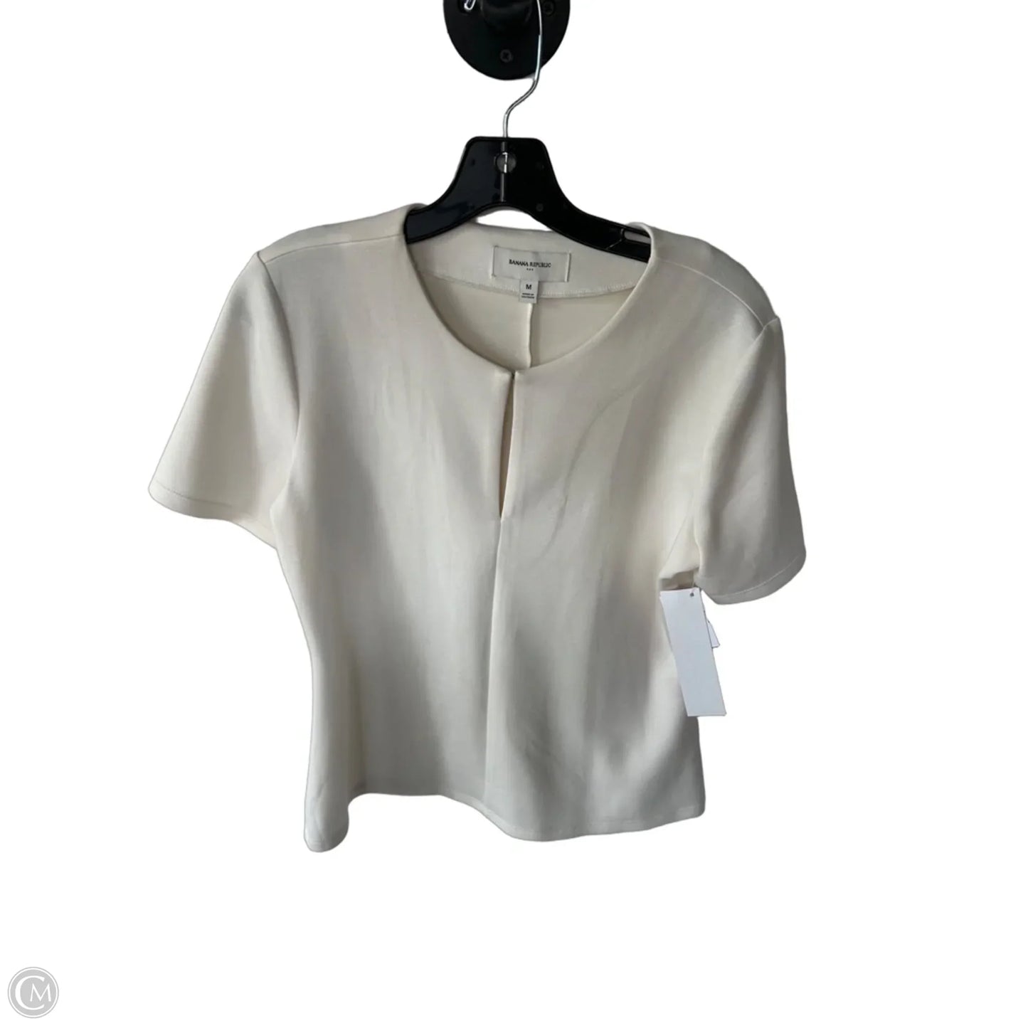Top Short Sleeve By Banana Republic In Cream, Size: M