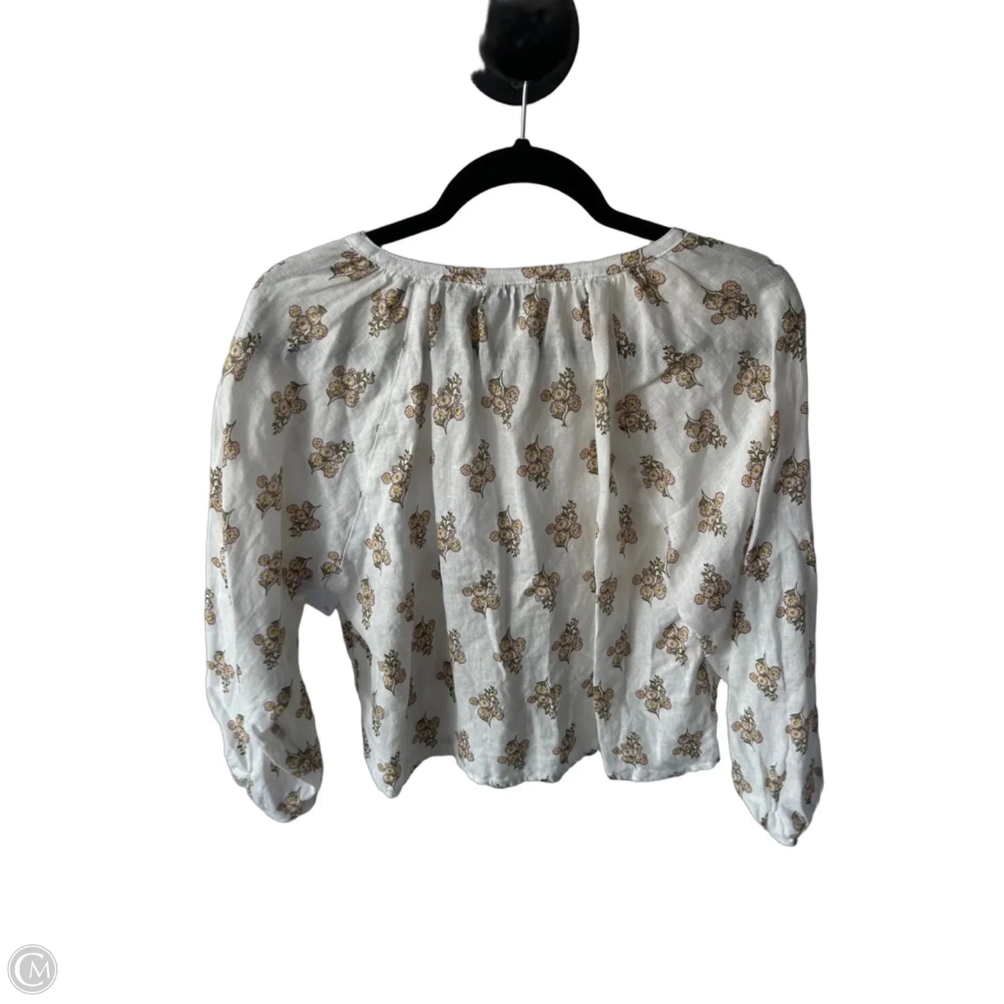 Blouse Long Sleeve By Rachel Zoe In Green & White, Size: S