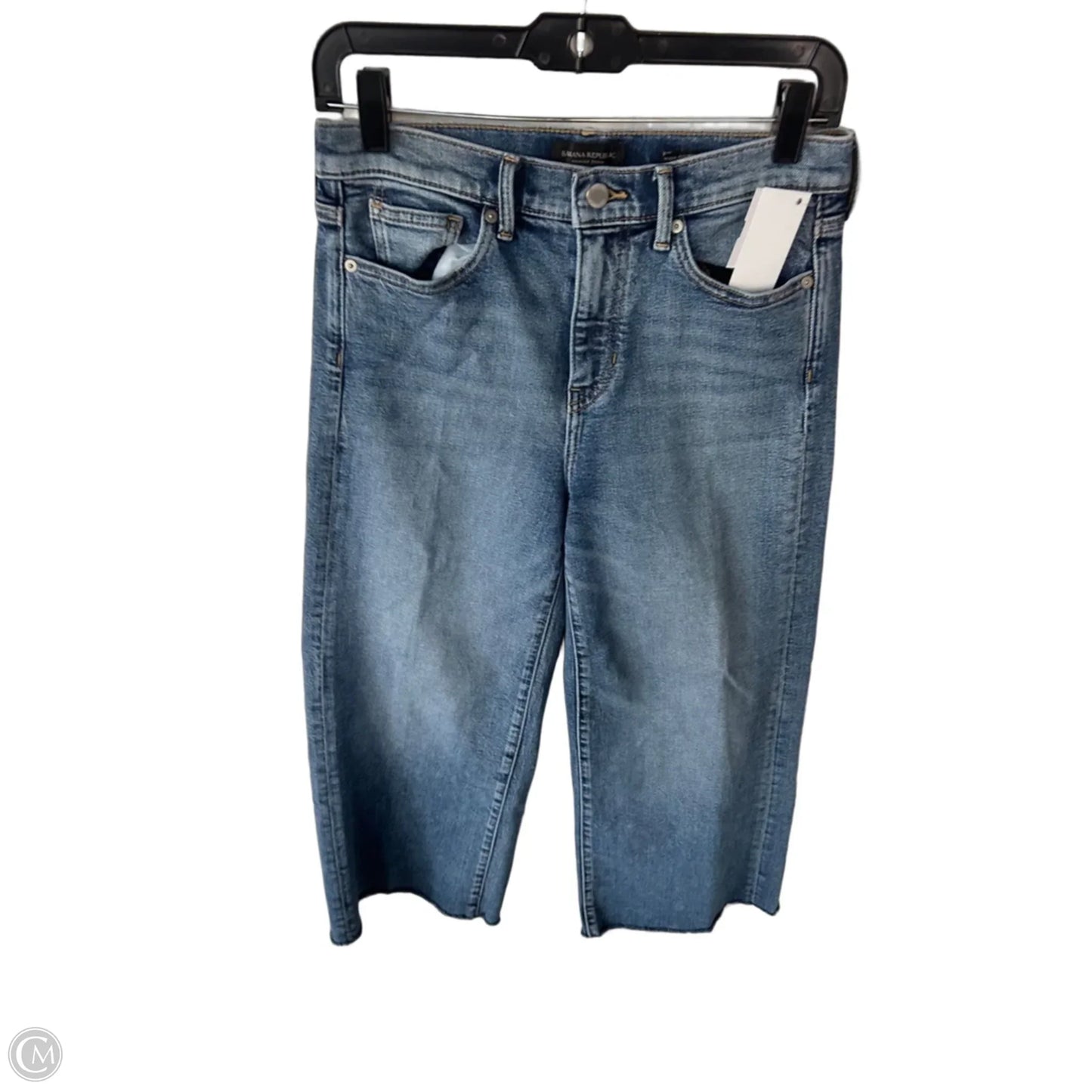 Jeans Wide Leg By Banana Republic In Blue Denim, Size: 4p