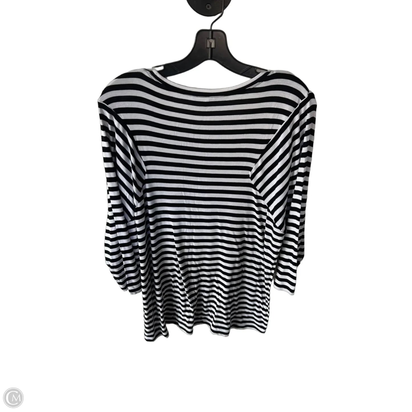 Top 3/4 Sleeve By Cabi In Black & White, Size: M