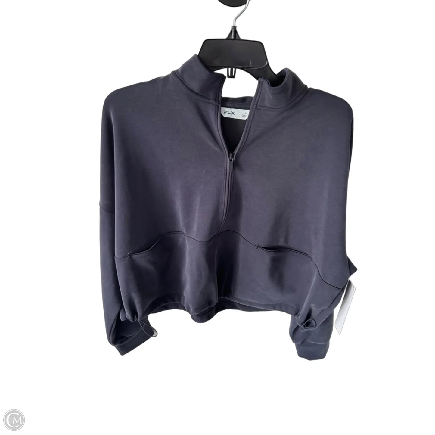 Athletic Sweatshirt Collar By Flx In Navy, Size: L