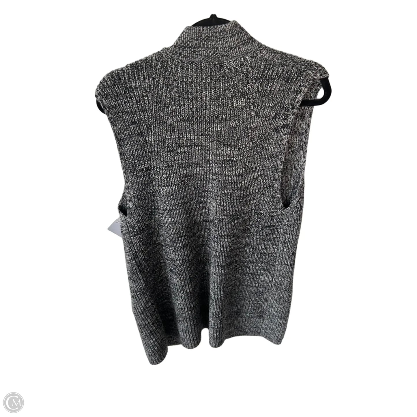 Sweater Cardigan By Banana Republic In Black & Grey, Size: M
