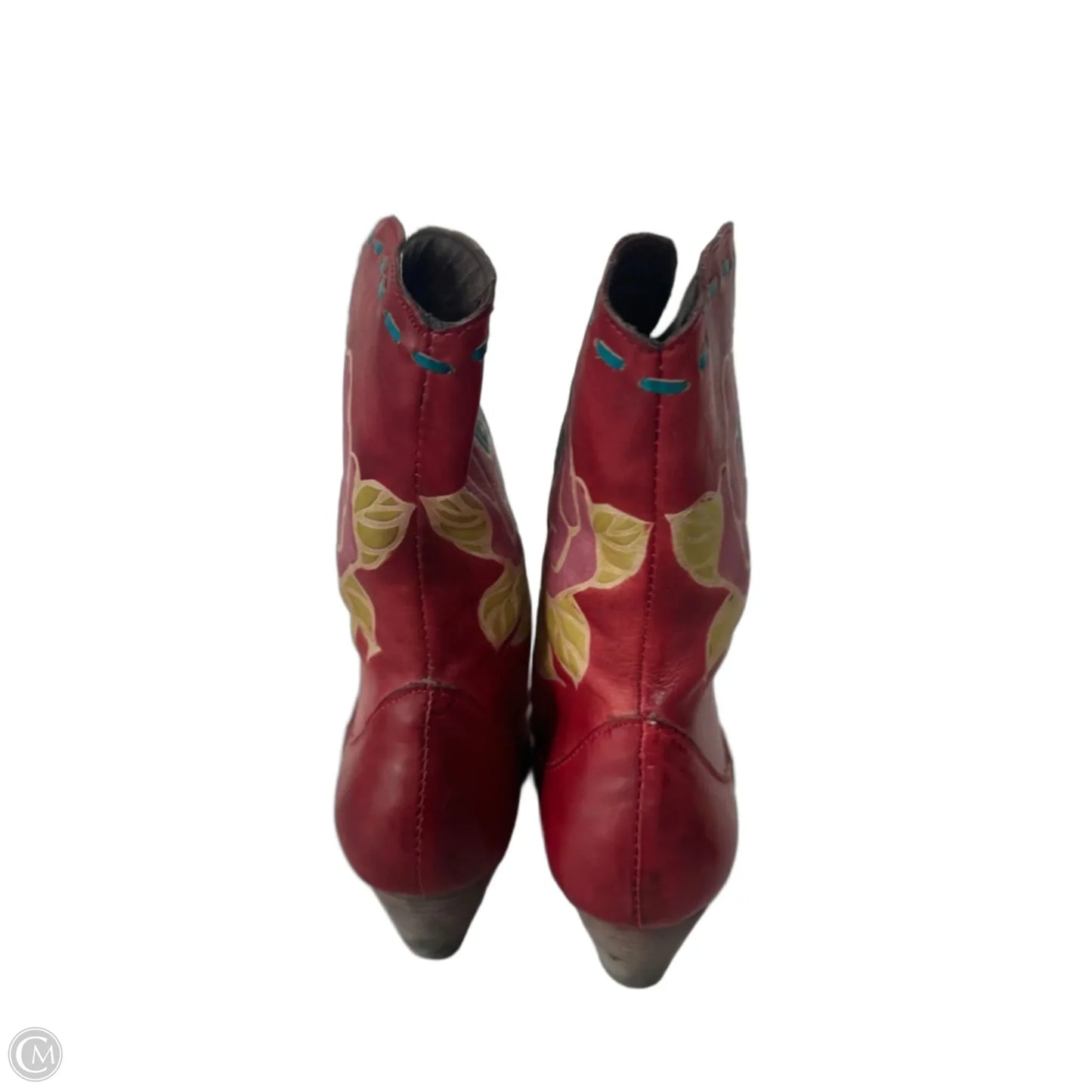 Boots Western By Spring Step In Red & Yellow, Size: 6.5