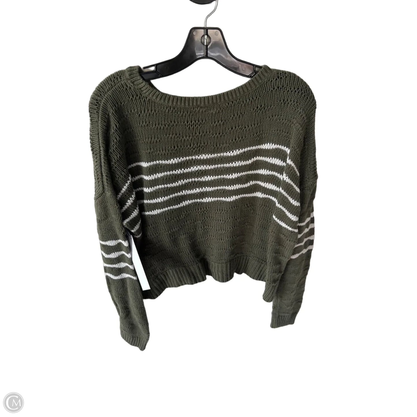 Sweater By Cabi In Green & White, Size: S